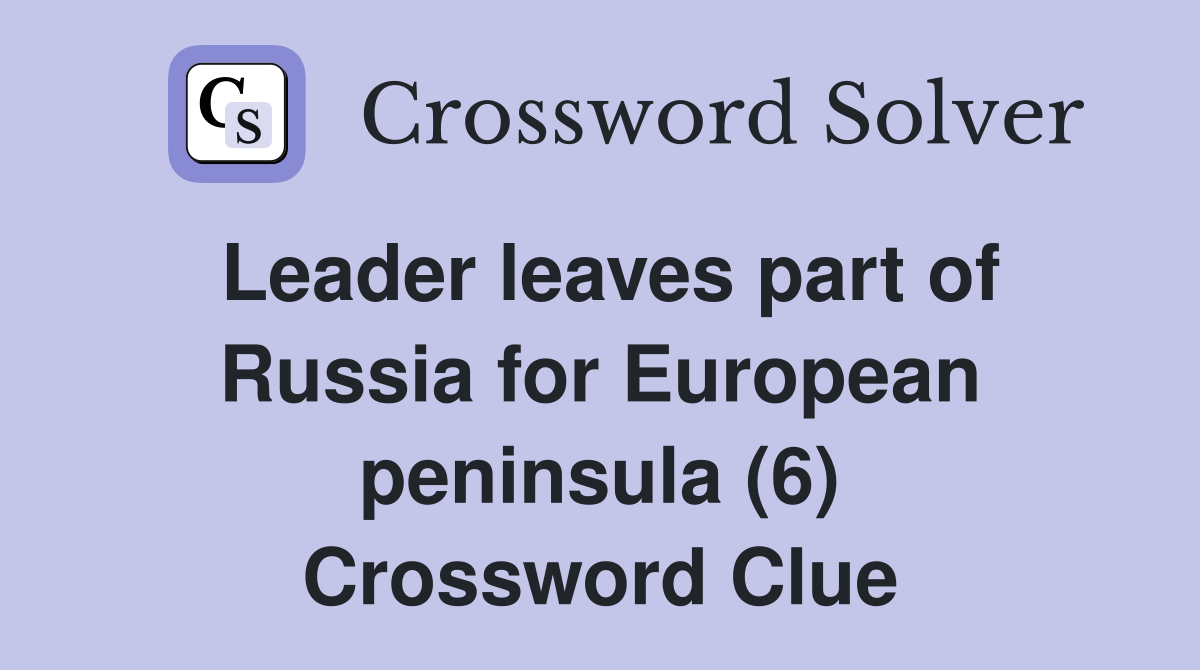 european peninsula crossword puzzle clue        
        <figure class=